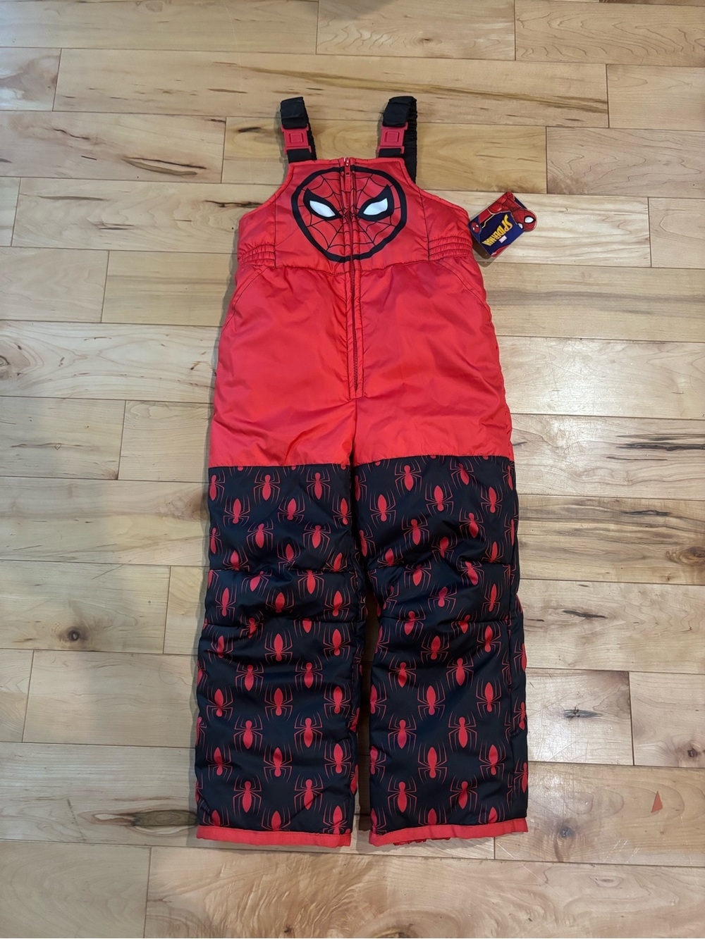 Marvel Spider-Man Red and Black Kids Snow Bib Overalls